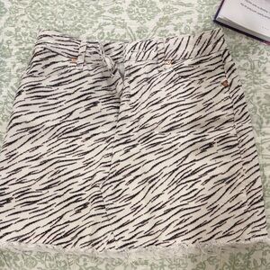 J Brand Black and White Zebra-Print Mini Skirt